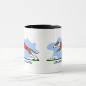 Mug Attrait de bande dessinée chassant le whippet (Centre)