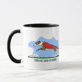 Mug Attrait de bande dessinée chassant le whippet (Gauche)