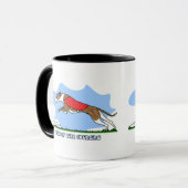 Mug Attrait de bande dessinée chassant le whippet (Devant gauche)