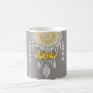 Mug Attrape-rêves Mandala Boho Personnalisé Gris art I