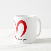 Mug au coeur rouge pour la Saint Valentin (Devant droit)