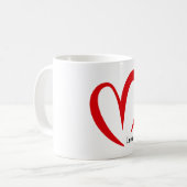 Mug au coeur rouge pour la Saint Valentin (Devant gauche)