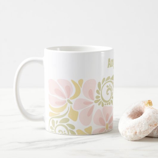 Mug au design floral moderne. (Avec donut)