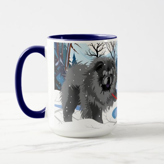 Mug AU-DESSUS DE LA RIVIÈRE Chow noir (Gauche)