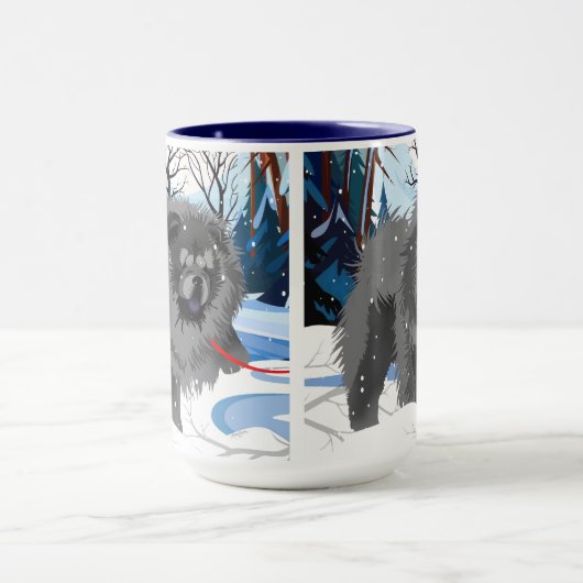 Mug AU-DESSUS DE LA RIVIÈRE Chow noir (Centre)