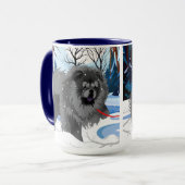 Mug AU-DESSUS DE LA RIVIÈRE Chow noir (Devant gauche)