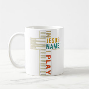 Mug Au nom de Jésus, je joue du piano Musique chrétien
