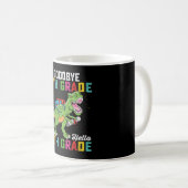 Mug Au revoir 4e année Bonjour 5e année T Rex Dinosaur (Devant droit)