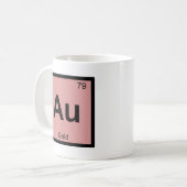 Mug Au - symbole de Tableau périodique de chimie d'or (Devant gauche)
