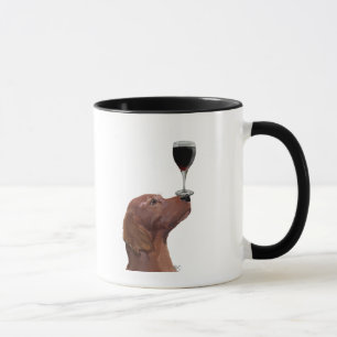 Mug Au Vin 2 de chien de poseur rouge