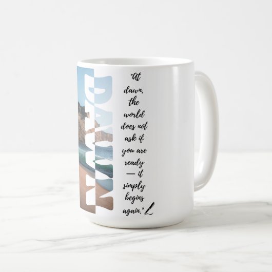 Mug Aube — Recommencez simplement (Devant droit)