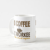Mug Aucun café aucun ingénieur de réseau de Workee (Devant gauche)