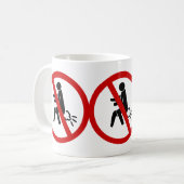 Mug AUCUN ⚠ Drôle Toilette Thaïlandaise ⚠ (Devant gauche)