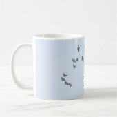 Mug "Aucun filet ne m'enfonce" + oiseaux (noir sur ble (Gauche)