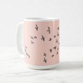 Mug "Aucun filet ne m'enfonce" +oiseaux (noir sur oran (Devant gauche)