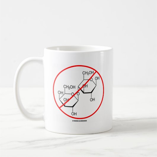 Mug Aucun lactose (intolérance au lactose) (Gauche)
