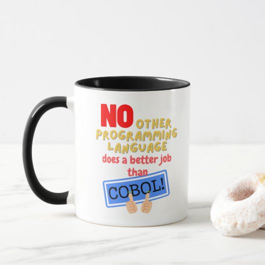 Mug Aucun langage de programmation meilleur que Cobol (Avec donut)