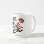 Mug Aucun roi en Amérique Chat patriotique (Devant droit)