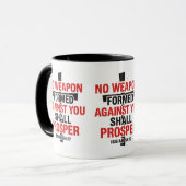 Mug "Aucune arme" - Ésaïe 54:17 (Devant gauche)
