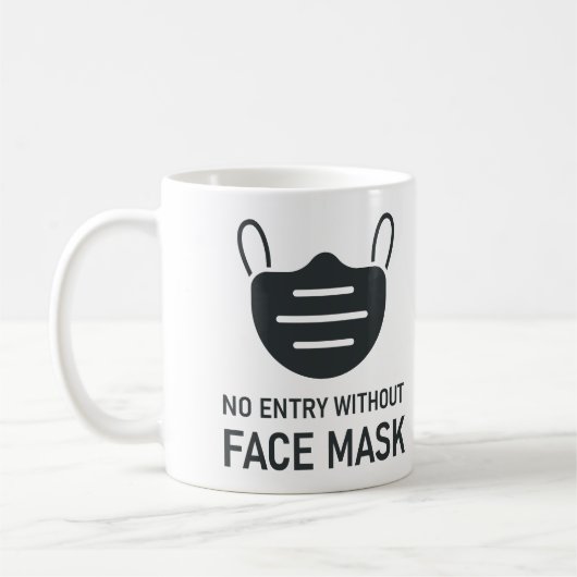 Mug Aucune entrée sans masque facial (Gauche)