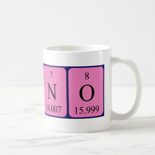 Mug Aucune taille de nom de table périodique (Droite)