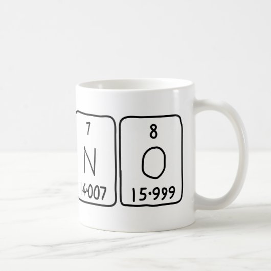 Mug Aucune taille de nom de table périodique (Droite)