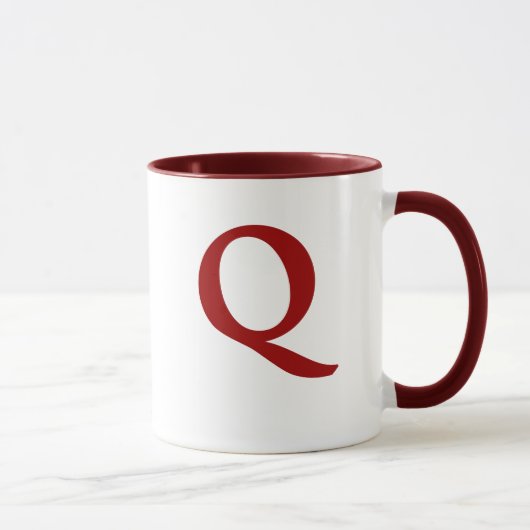 Mug Audacieux antiques de la "lettre Q" "Matt " (Droite)