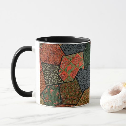 Mug Audsley Vintage Japonaise Patchwork (Avec donut)
