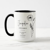 Mug August Bridesmaid | Fleur de naissance du pavot (Gauche)