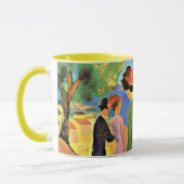Mug August Macke art: Woman in Green Jacket (Gauche)