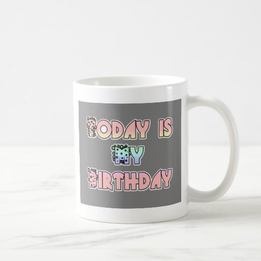 Mug Aujourd'hui est mon anniversaire Baby Pink Art Pri (Droite)