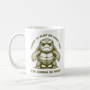 Mug Aujourd'Hui Est Slap An Idiot Day Funky Turtle Ang