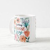 Mug "Aujourd'hui je choisis la joie" Pastel Floral Ins (Devant gauche)