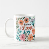 Mug "Aujourd'hui je choisis la joie" Pastel Floral Ins (Gauche)