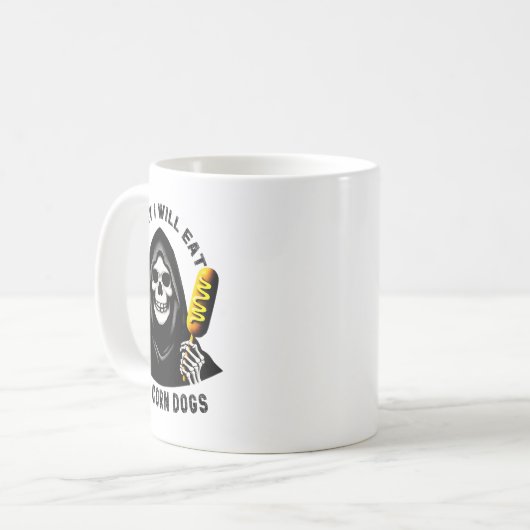 Mug Aujourd'Hui Je Mangerai Deux Chiens De Maïs Squele (Devant gauche)