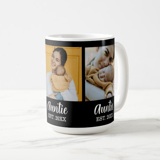Mug Auntie Established Script Black 3 Photo Coffee (Devant droit)