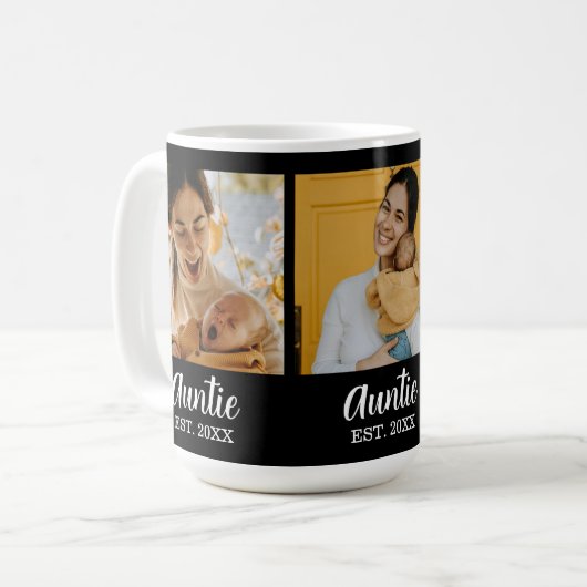 Mug Auntie Established Script Black 3 Photo Coffee (Devant gauche)