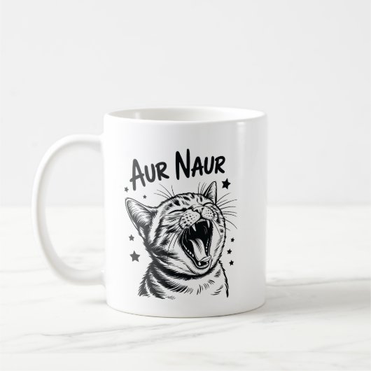 Mug Aur Naur Funny Cat Meme Cute Cat Lover Aesthetic (Gauche)