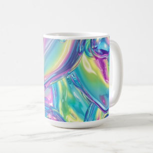 Mug Aura esthétique dégradé en métal liquide holograph