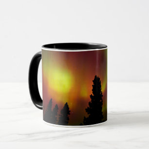Mug Aurora boréale et arbres