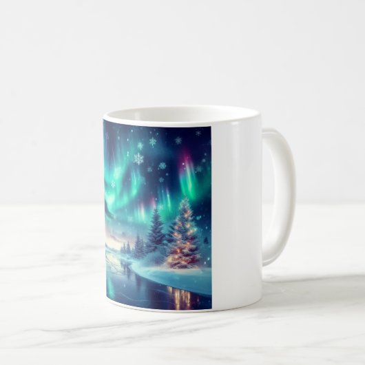 Mug aurora borealis/Noël/hiver (Devant droit)