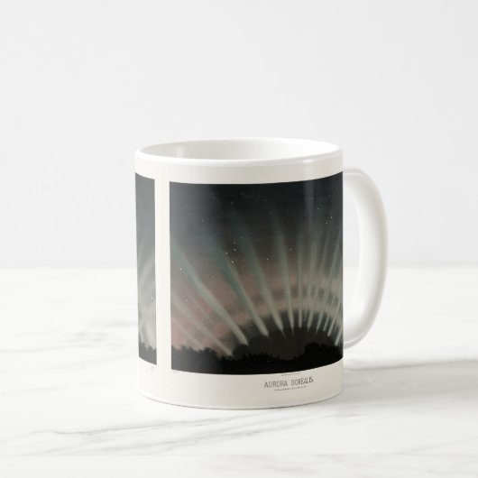 Mug Aurora Borealis Print, Trouvelot, 1881, Restauré (Devant droit)