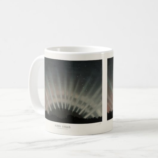 Mug Aurora Borealis Print, Trouvelot, 1881, Restauré (Devant gauche)