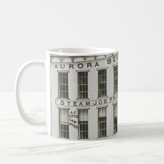 Mug Aurora Illinois Aurora Beacon News 1871 Stone Lith (Gauche)
