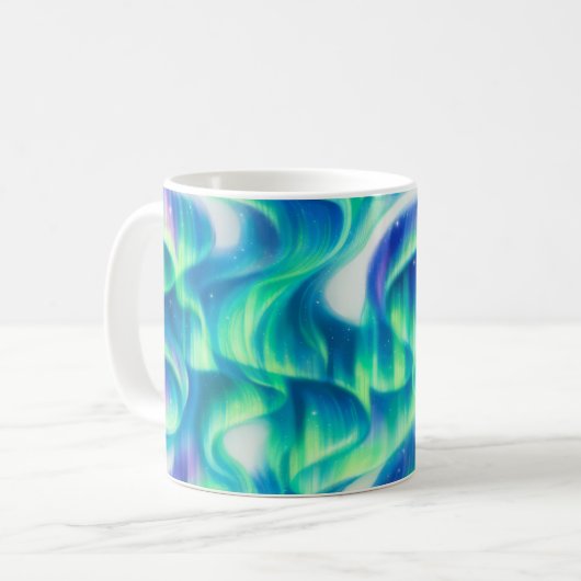Mug Aurore Boréale Motif Abstrait (Devant gauche)
