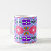 Mug Aurore Vive Kaléidoscope Fleur Électrique (Devant gauche)