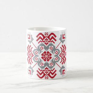 Mug Auseklis letton Médaillon géométrique d'art popula