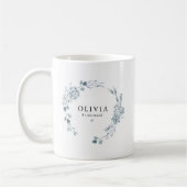 Mug AUSHA Élégant Bleu Poussiéreux Floral Demoiselle d (Gauche)