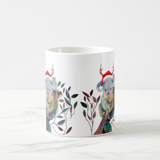 Mug Aussie Noël Koala Gommier Santa Chapeau Rouge    (Centre)