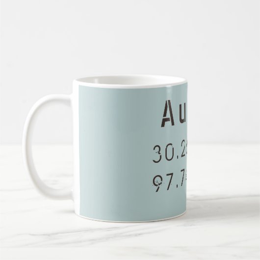 Mug Austin Latitude et Longitude (Gauche)